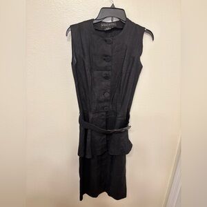 Vintage Andrea Jovine Black Buttoned Midi Dress